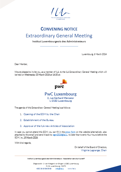 Convening notice EGM 20.03.2024