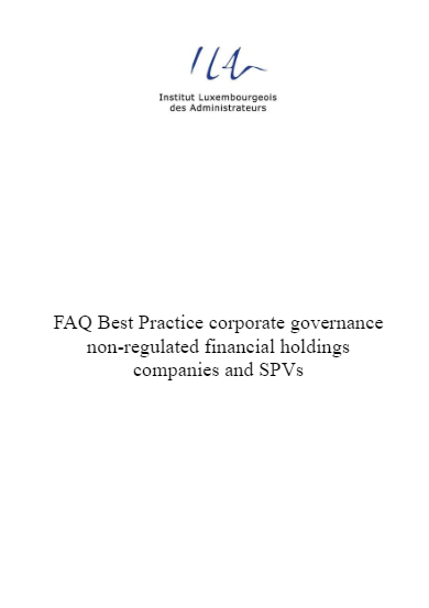 FAQ Best practice "Corporate Governance non-regulated financial holding companies and SPVs"